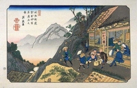 Narai-juku w dolinie Kiso (obraz Hiroshige)